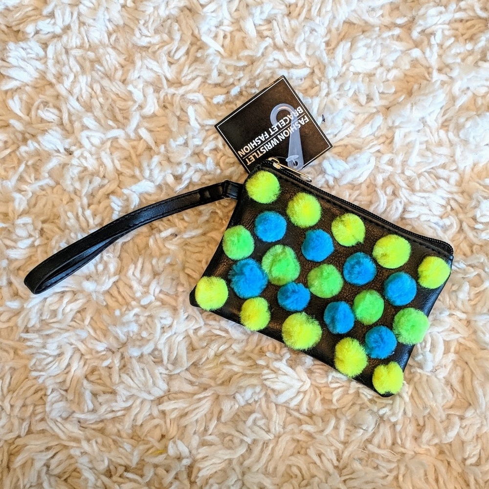 Custom NWT NEON POM CLUTCH